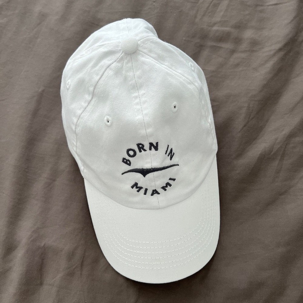 NWOT White Born in Miami Hat